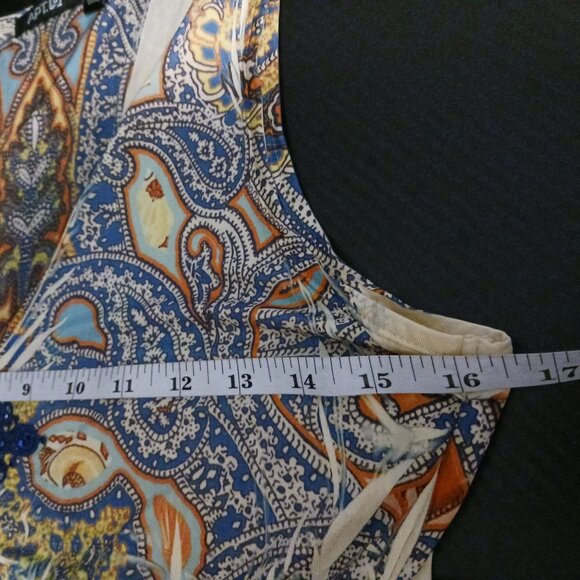 Apt 9 Y2K Sleeveless Multi Floral Empire Waist Maxi Dress Chest Embellishment, S - Picture 11 of 13